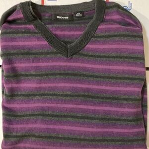 Claiborne XXL 100% cotton V neck sweater top